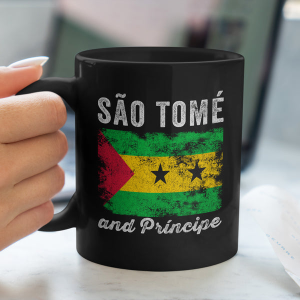 São Tomé and Príncipe Flag Distressed Mug