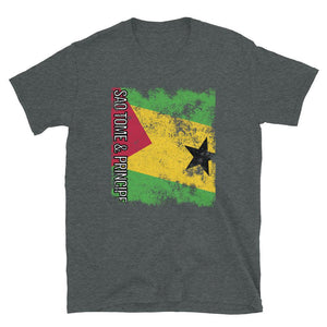 Sao Tome And Principe Flag Distressed T-Shirt