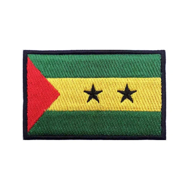 Sao Tome and Principe Flag Patch - Iron On/Hook & Loop Patch