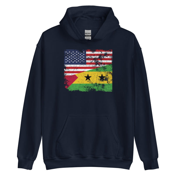 Sao Tome and Principe USA Flag Hoodie