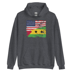 Sao Tome and Principe USA Flag Hoodie