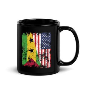 São Tomé and Príncipe USA Flag Mug