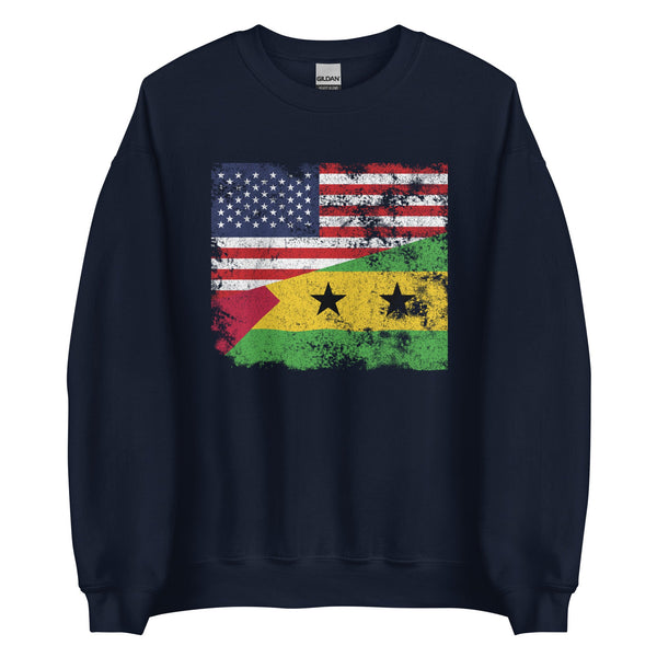 Sao Tome and Principe USA Flag Sweatshirt