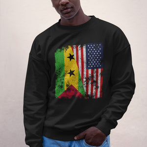 São Tomé and Príncipe USA Flag Sweatshirt