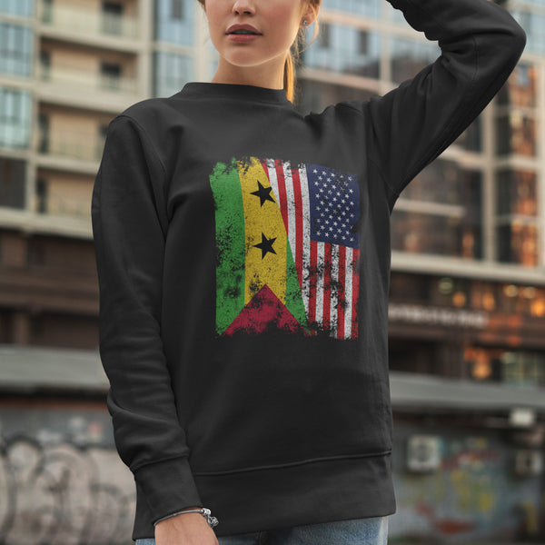 São Tomé and Príncipe USA Flag Sweatshirt