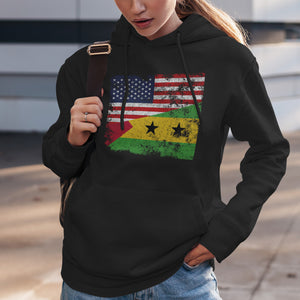 São Tomé and Príncipe USA Flag Hoodie