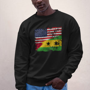 São Tomé and Príncipe USA Flag Sweatshirt