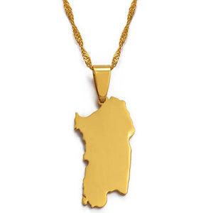 Sardinia Map Necklace