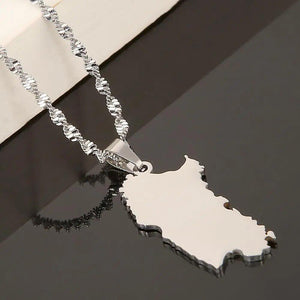 Sardinia Map Necklace