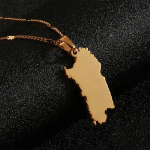 Sardinia Map Necklace