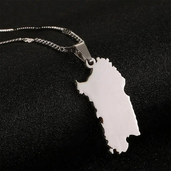 Sardinia Map Necklace