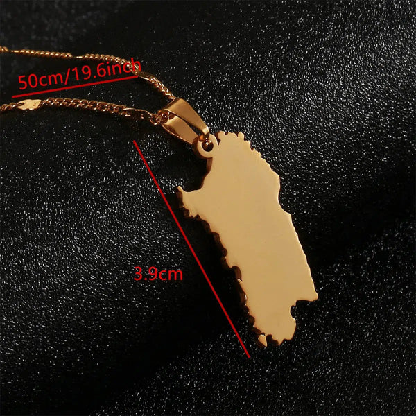 Sardinia Map Necklace