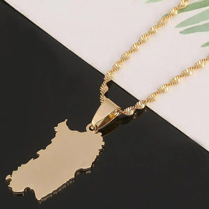 Sardinia Map Necklace