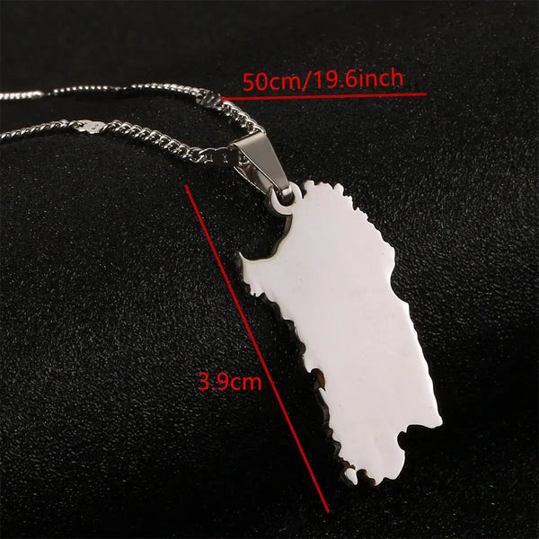 Sardinia Map Necklace