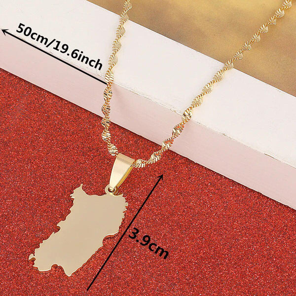 Sardinia Map Necklace