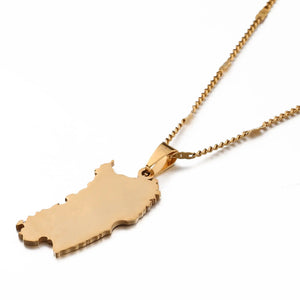 Sardinia Map Necklace