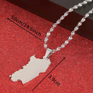 Sardinia Map Necklace