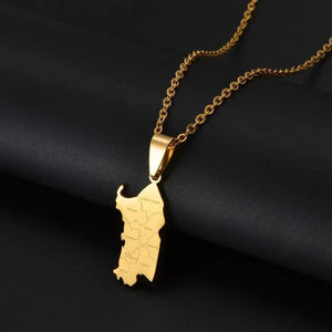 Sardinia Map Necklace