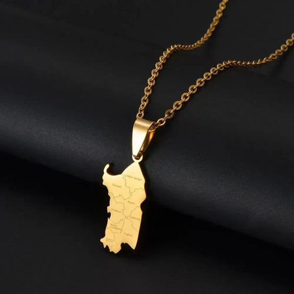 Sardinia Map Necklace