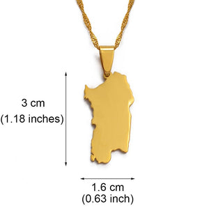 Sardinia Map Necklace