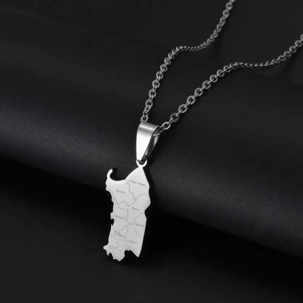 Sardinia Map Necklace