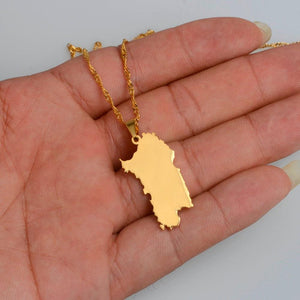 Sardinia Map Necklace