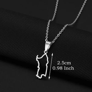 Sardinia Map Necklace