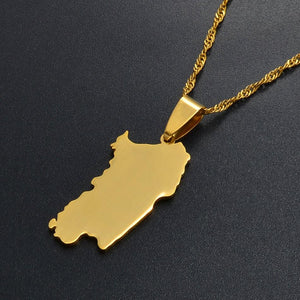 Sardinia Map Necklace