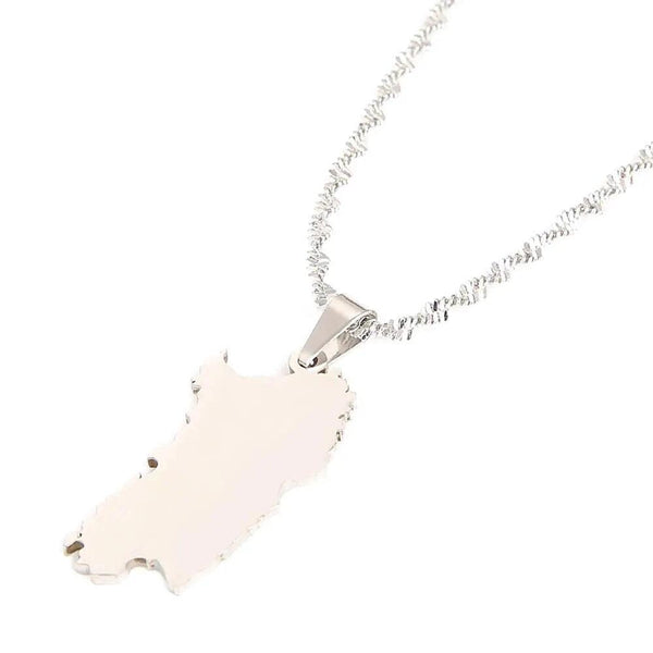 Sardinia Map Necklace