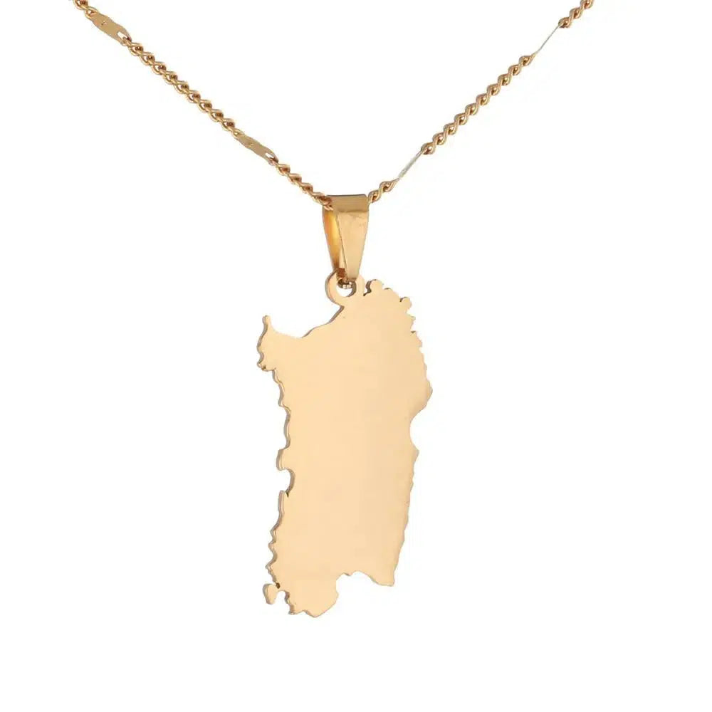 Sardinia Map Necklace