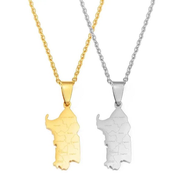 Sardinia Map Necklace