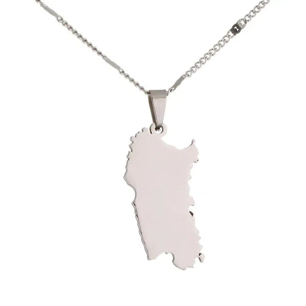 Sardinia Map Necklace