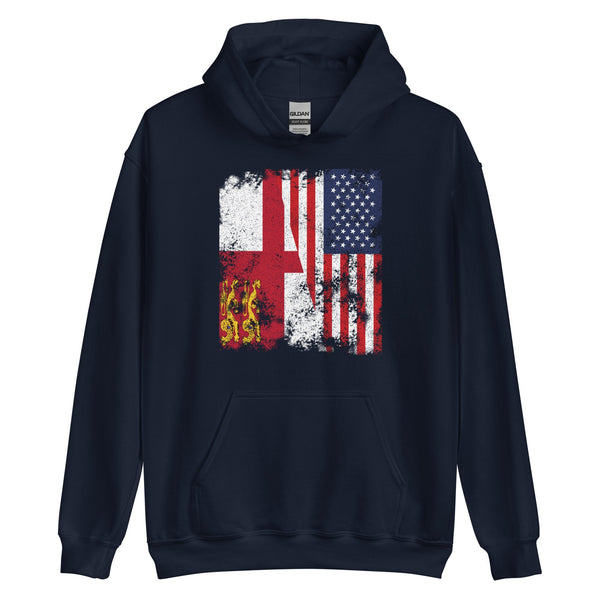 Sark USA Flag - Half American Hoodie