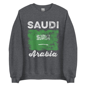 Saudi Arabia Flag Distressed Saudi Flag Sweatshirt