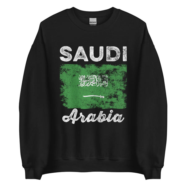 Saudi Arabia Flag Distressed Saudi Flag Sweatshirt