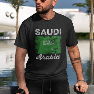 Saudi Arabia Flag Distressed Saudi Flag T-Shirt
