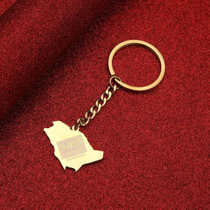 Saudi Arabia Flag Map Keychain