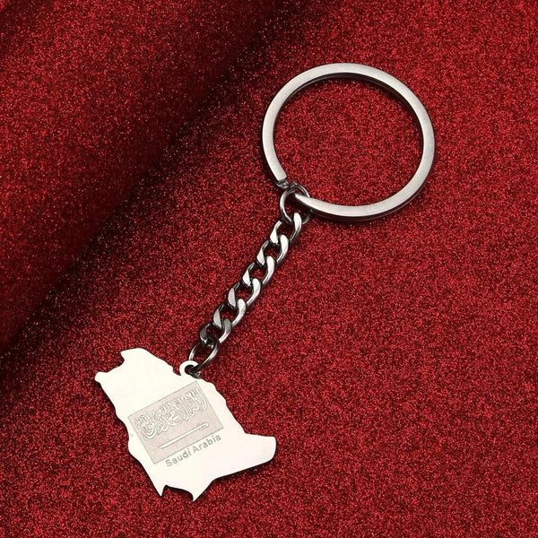 Saudi Arabia Flag Map Keychain