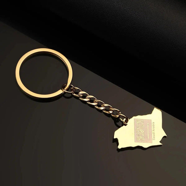 Saudi Arabia Flag Map Keychain