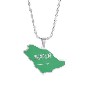 Saudi Arabia Flag Map Necklace Collection