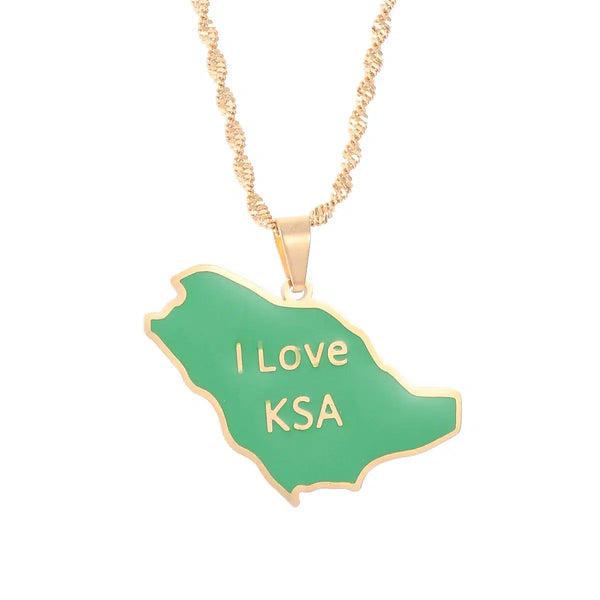 Saudi Arabia Flag Map Necklace Collection