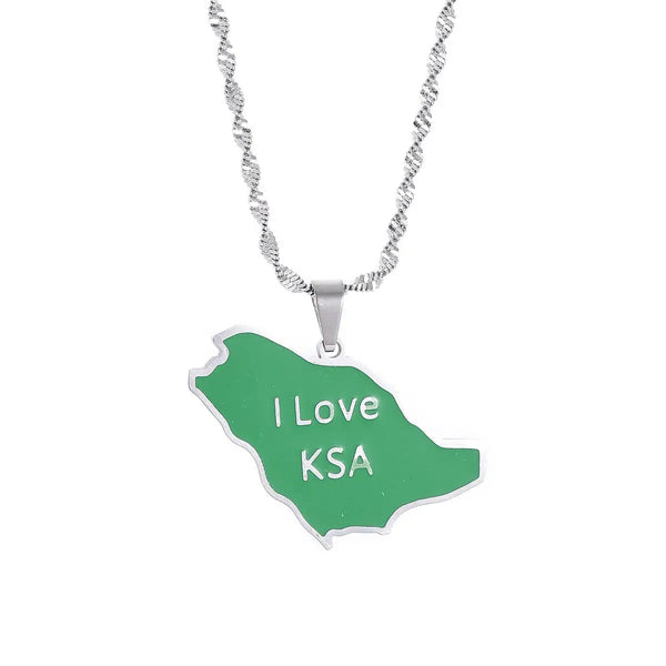 Saudi Arabia Flag Map Necklace Collection