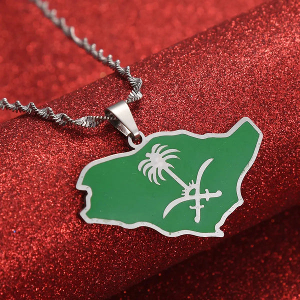 Saudi Arabia Flag Map Necklace Collection