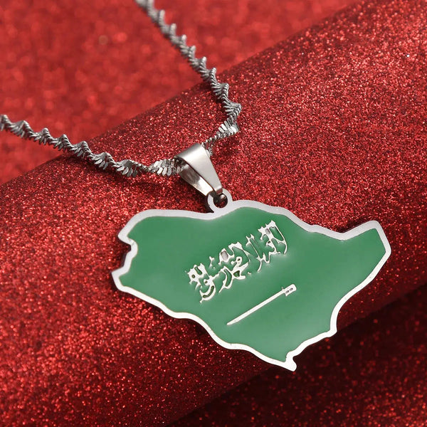 Saudi Arabia Flag Map Necklace Collection