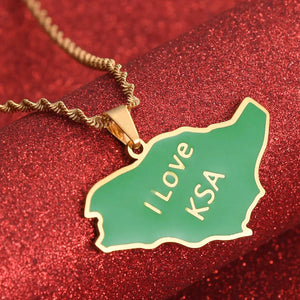 Saudi Arabia Flag Map Necklace Collection