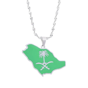 Saudi Arabia Flag Map Necklace Collection