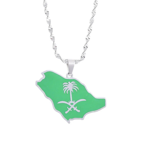 Saudi Arabia Flag Map Necklace Collection