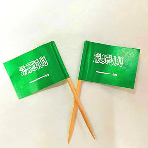 Saudi Arabia Flag Toothpicks - Cupcake Toppers (100Pcs)