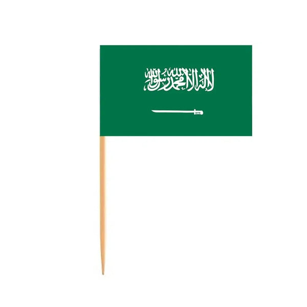 Saudi Arabia Flag Toothpicks - Cupcake Toppers (100Pcs)