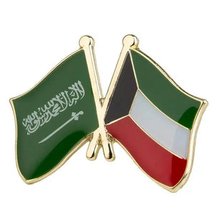 Saudi Arabia Kuwait Flag Lapel Pin - Enamel Pin Flag